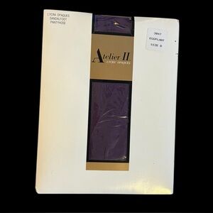 Atelier II 80s Vintage Lycra Opaques Sandalfoot Pantyhose Eggplant Sz B